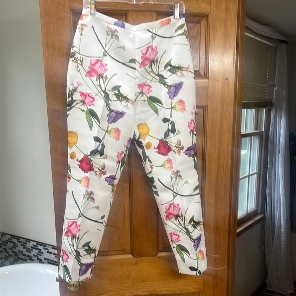 Ted Baker White Floral Straight-Leg Pants - Picture 7 of 11